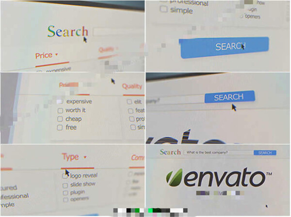 互联网或产品的搜索引擎功能演示企业宣传AE模板