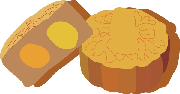 中秋节月饼食物图形元素