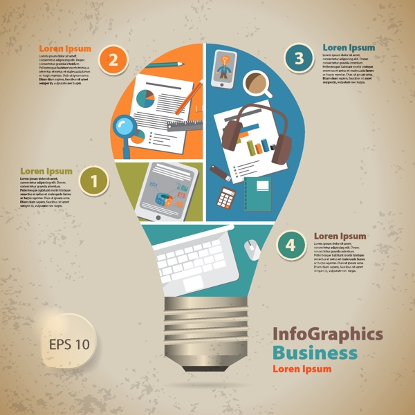 创意灯泡与信息图表