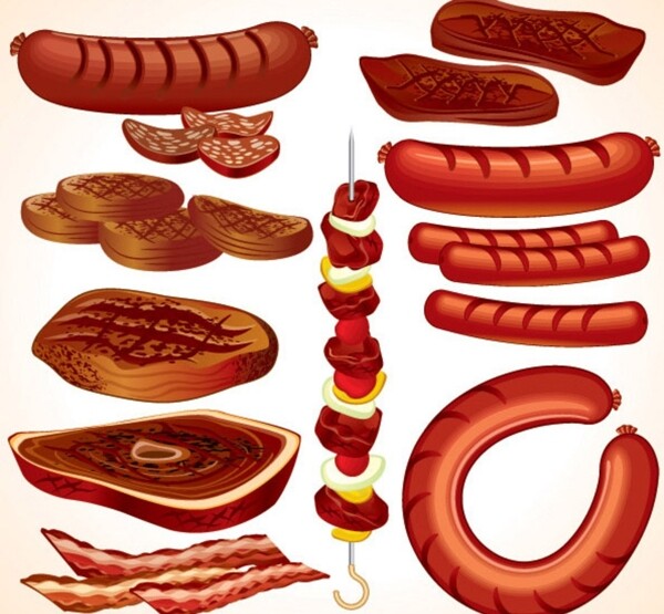 烧烤香肠肉类图片