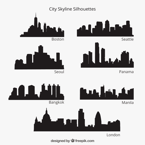 城市轮廓剪影
