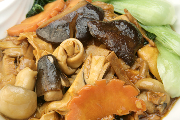 青菜蘑菇美食图片