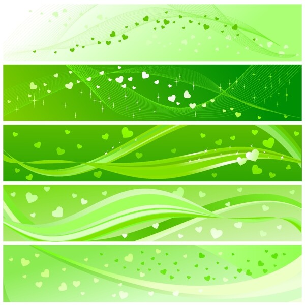 矢量绿色线条网站设计图片