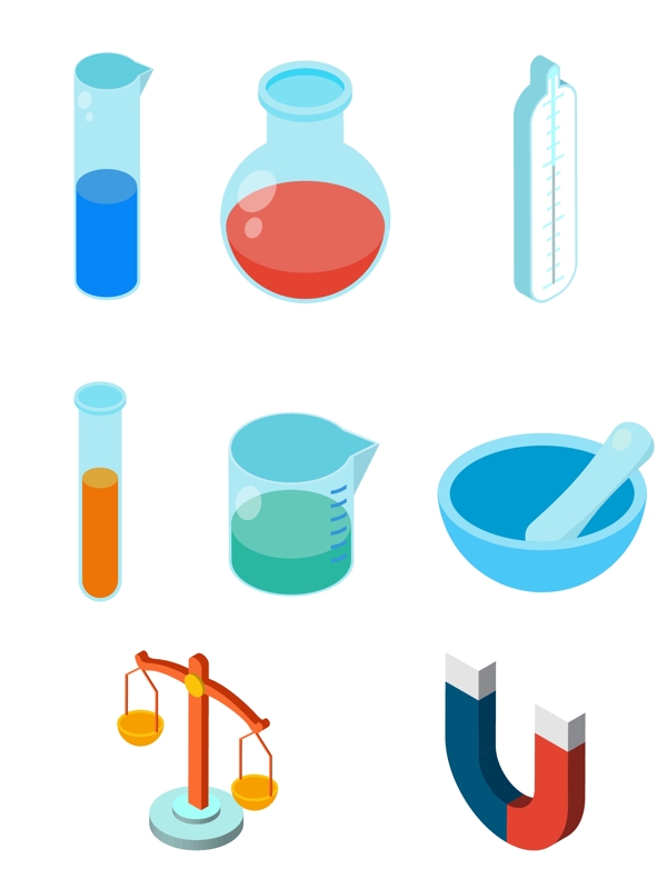化学仪器组合素材可商用