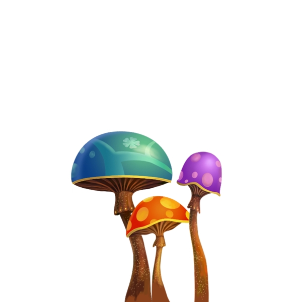 彩色卡通蘑菇