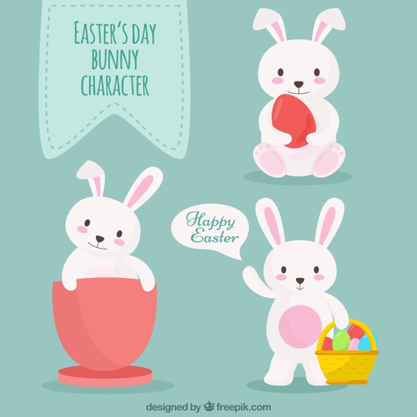 复活节兔子和彩蛋背景