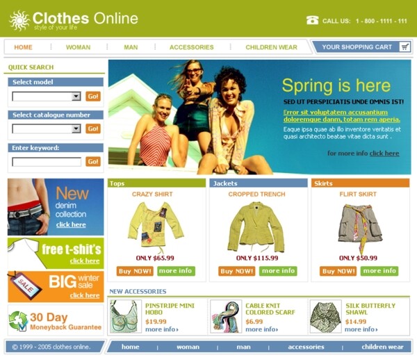 品牌服装在线销售网页模板