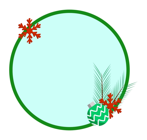 绿色圆形圣诞节边框