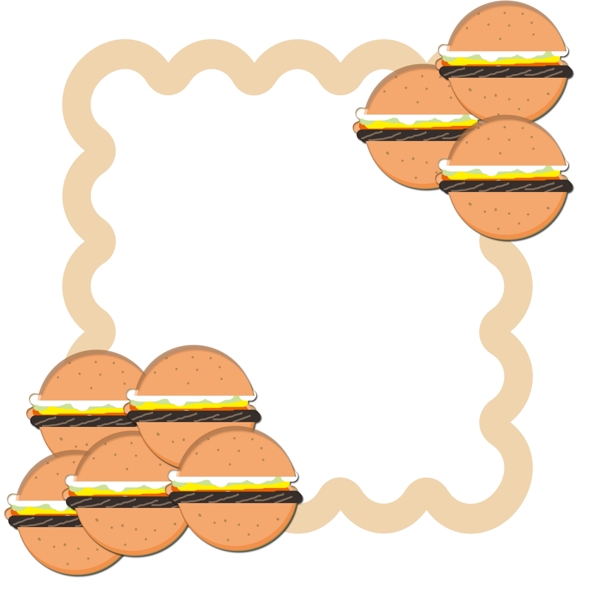 创意汉堡装饰边框儿童画板