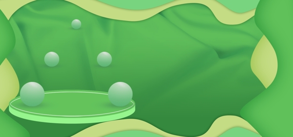绿色层叠圆形背景设计