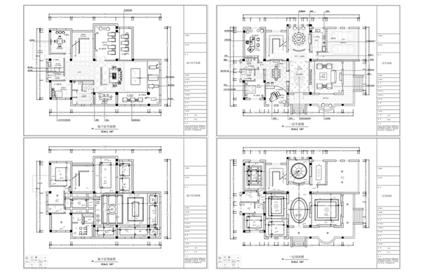 别墅欧式风格CAD施工图