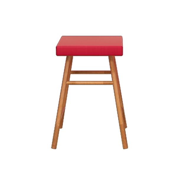 一张红色的四方凳子