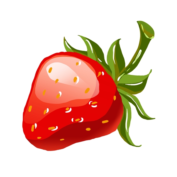 手绘一颗草莓插画