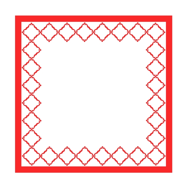 正方形经典大红图框