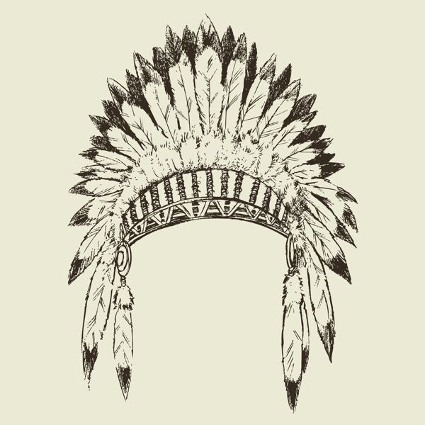 印第安部落首领帽子矢量素材