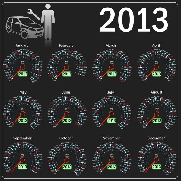 2013创意日历02矢量素材