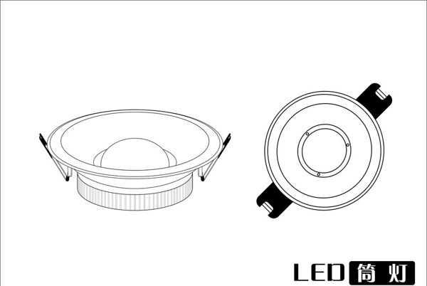 LED筒灯矢量图图片