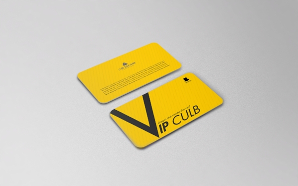 VIP卡黄色时尚名片样机卡片素材