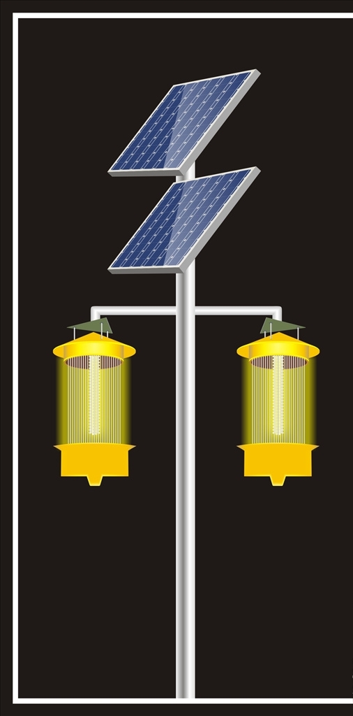 太阳能灭蚊灯矢量图