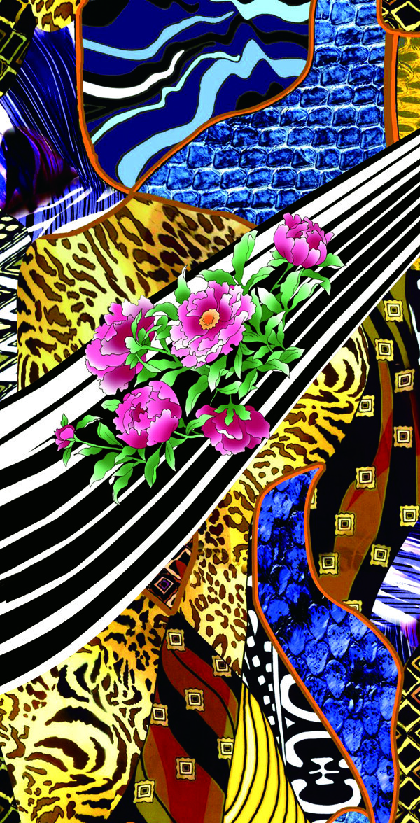 抽象豹纹花朵