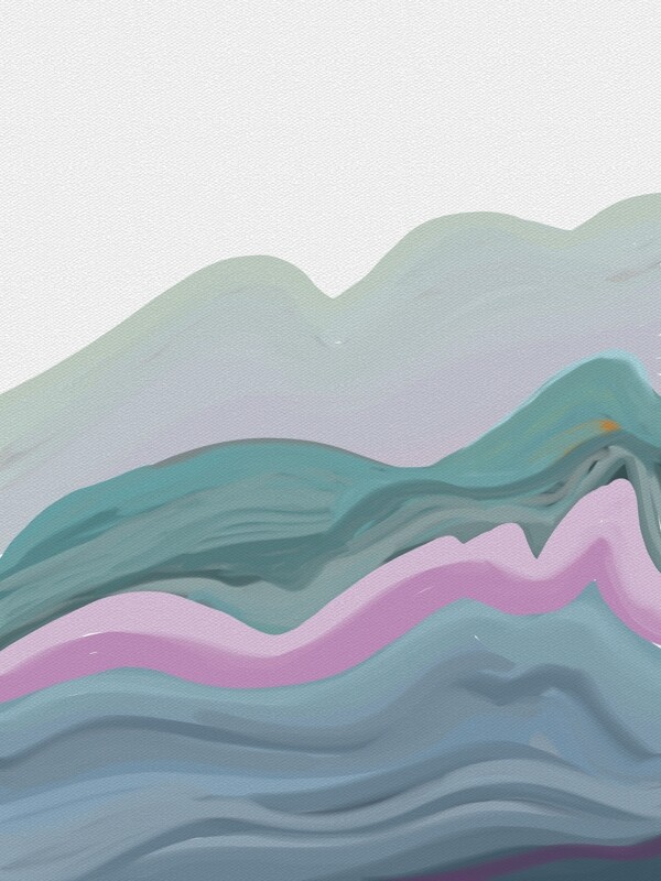 现代简约绚丽色彩抽象山水装饰画
