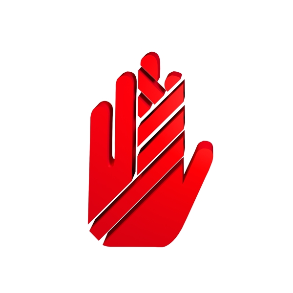 手指手势红色标志