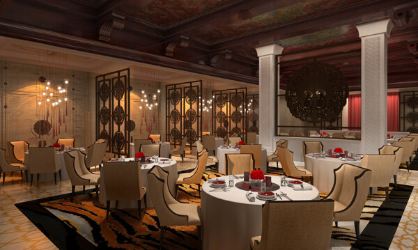 大连城堡酒店餐厅室内设计效果图图片