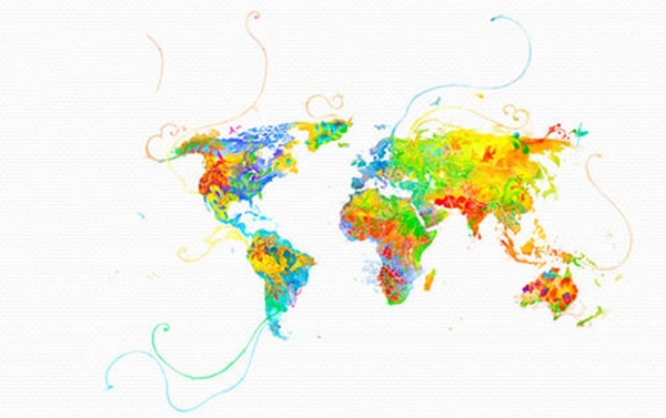 蝴蝶般的世界地图