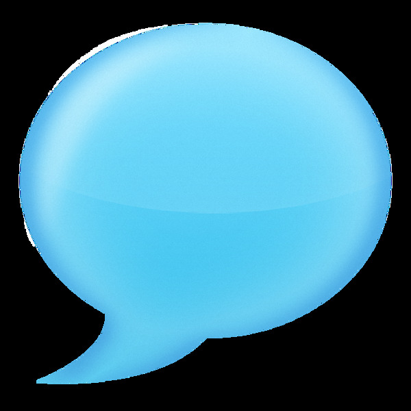 蓝色对话聊天图标免抠png透明图层素材