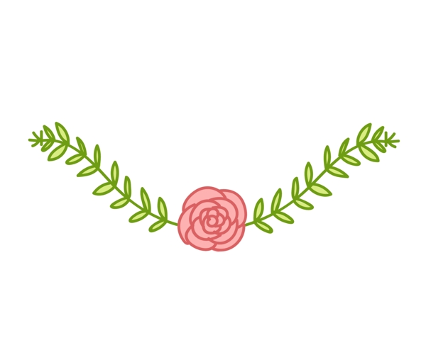 手绘玫瑰花藤蔓装饰边框