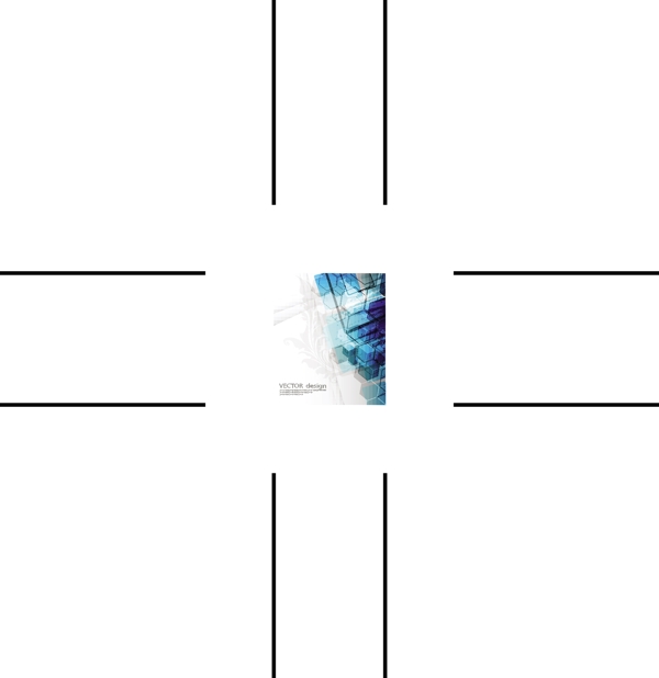蓝色动感六边形方体商务科技背景图片