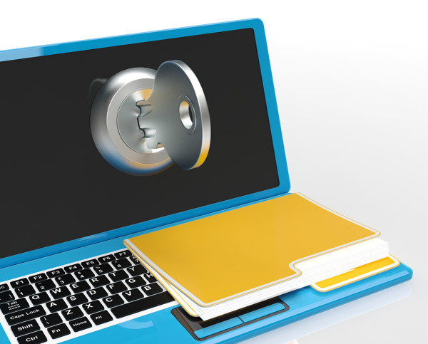 电脑钥匙和密码保护的文件显示或解锁