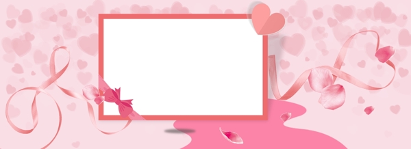 情人节甜蜜粉色电商海报背景