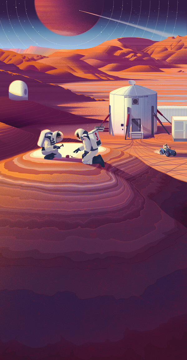 火星宇航员人物游戏场景背景素材图片