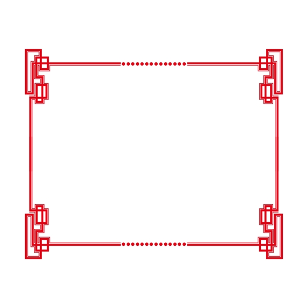 红色大气中国风边框古典创意中式边框