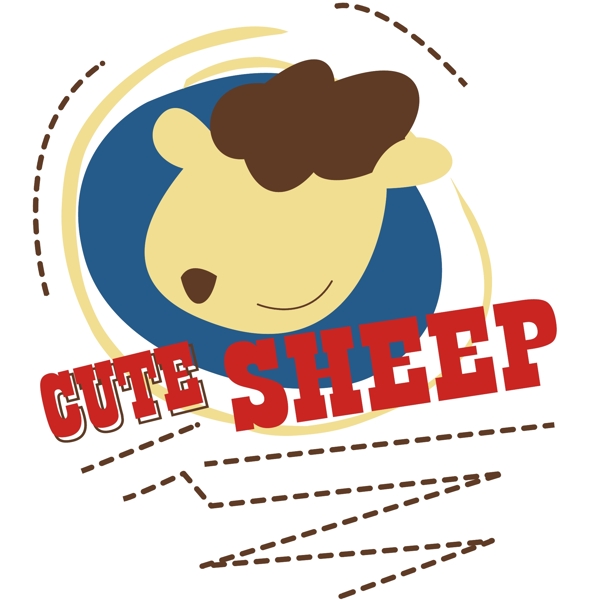 印花矢量图女童T恤图案动物绵羊免费素材