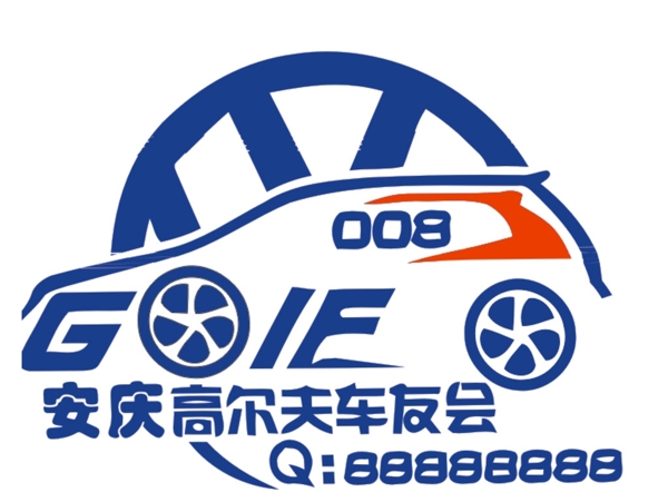 高尔夫车友会logo车贴素材图片