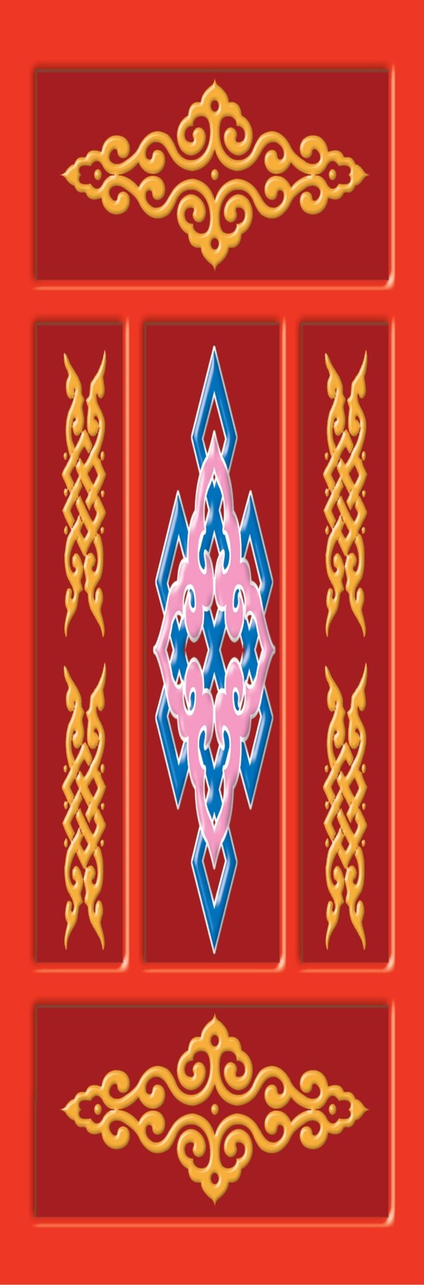 蒙古花纹门