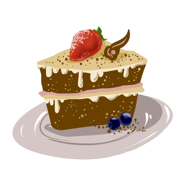 手绘蛋糕小吃草莓巧克力甜点美食
