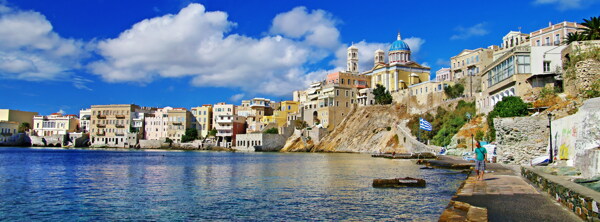 希腊锡罗斯岛海景图片