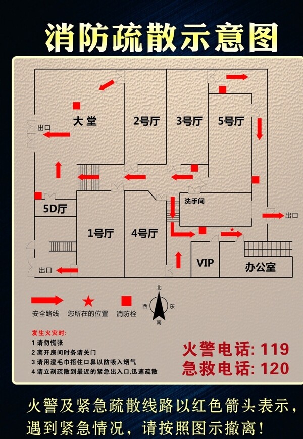 消防疏散示意图