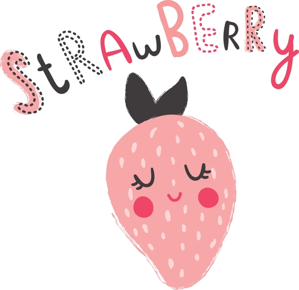 草莓卡通水果矢量大牌