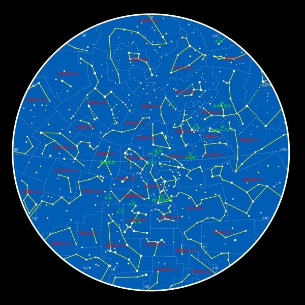 天空星座连线图矢量图AI