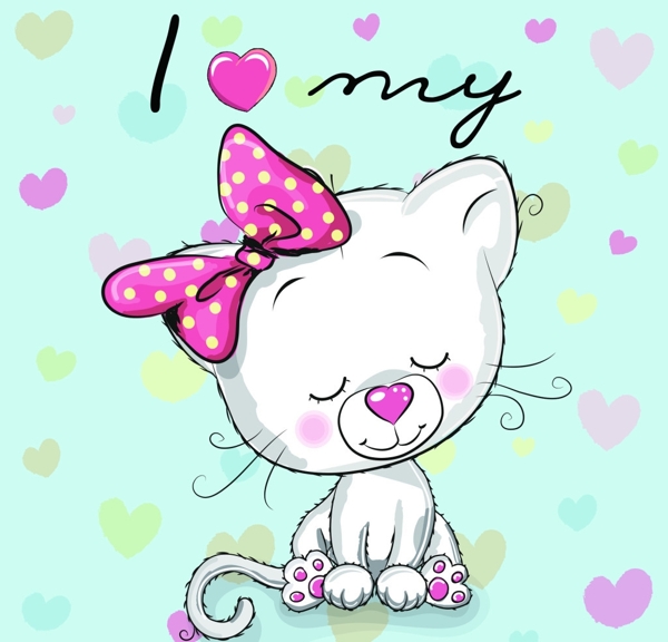 粉色卡通小猫