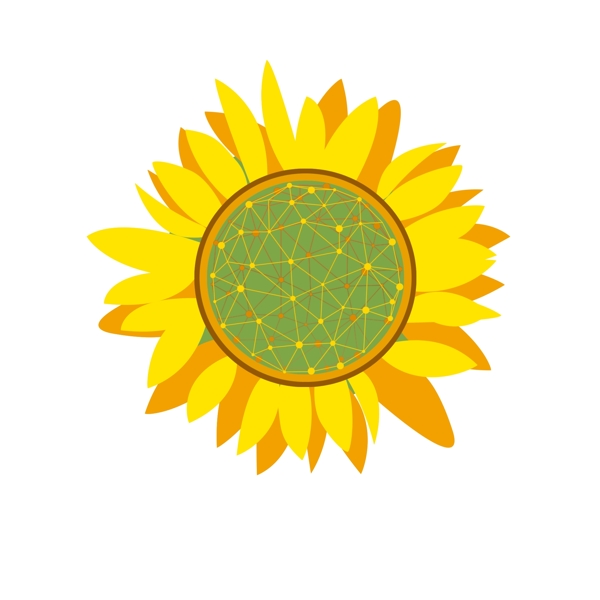 手绘花卉向日葵平面扁平风元素
