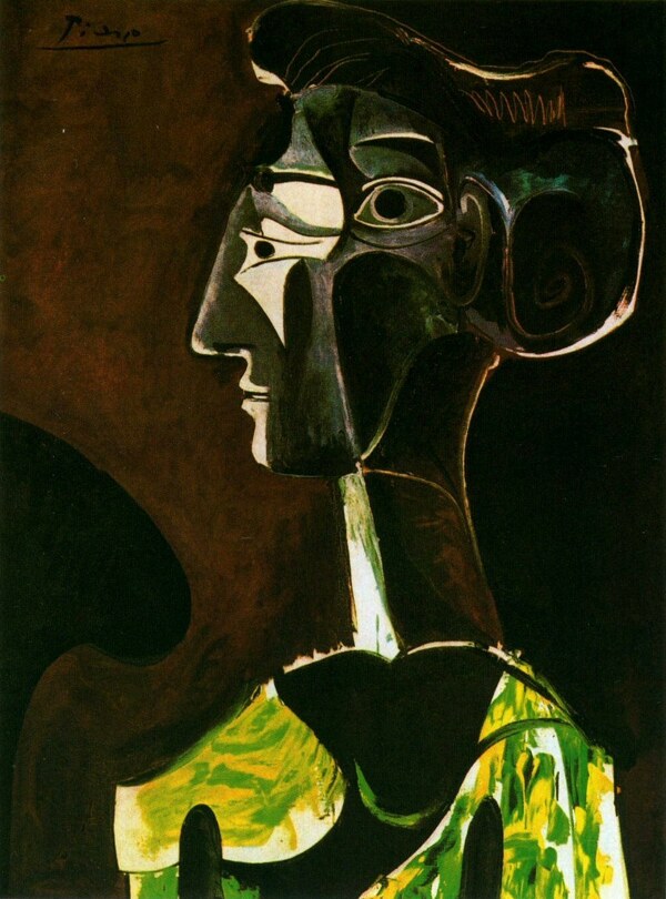 1963GrandprofilJacqueline西班牙画家巴勃罗毕加索抽象油画人物人体油画装饰画