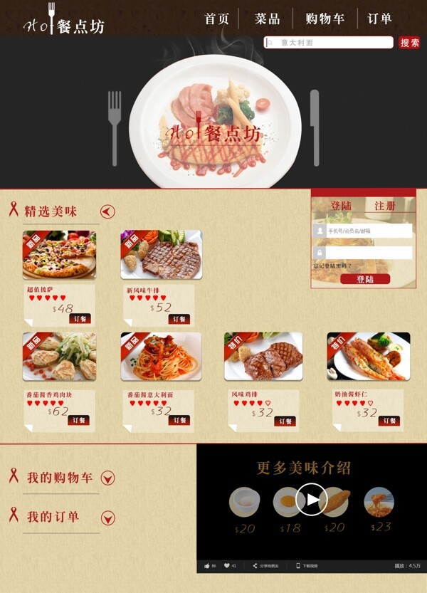 网上订餐网页设计