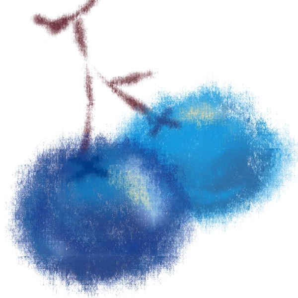水彩风格蓝莓水果两只