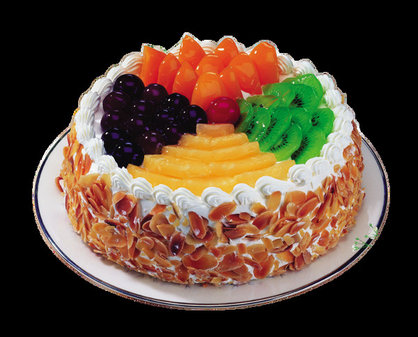 彩色水果拼盘蛋糕素材