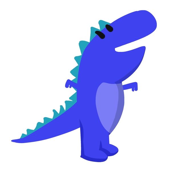 蓝色可爱恐龙插画